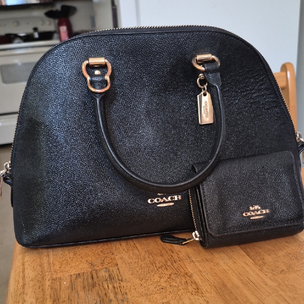 Coach Black Satchel and Wallet Set